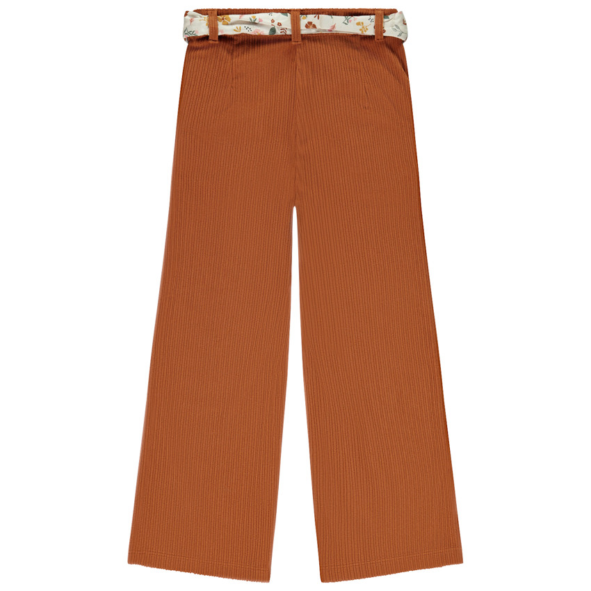 Pantalón acampanado de terciopelo con cinturón para niña 