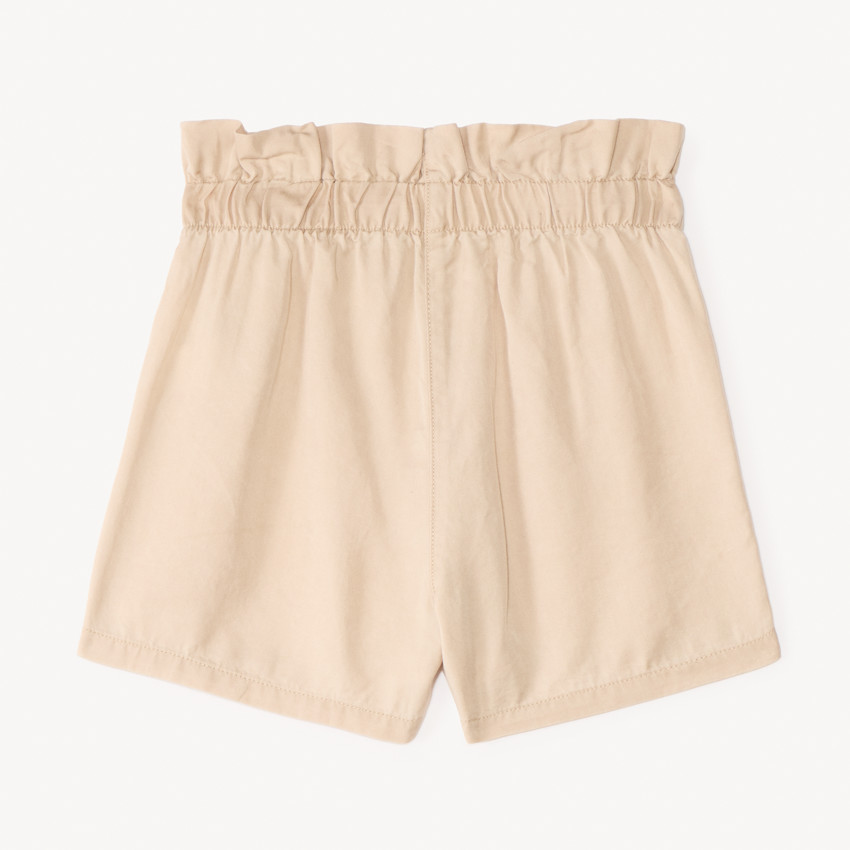 Pantalones cortos de tencel con nudos decorativos para niña 