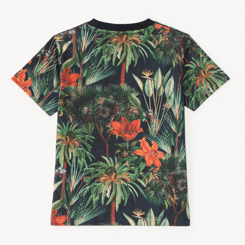 Camiseta de manga corta con estampado de naturaleza para niño 