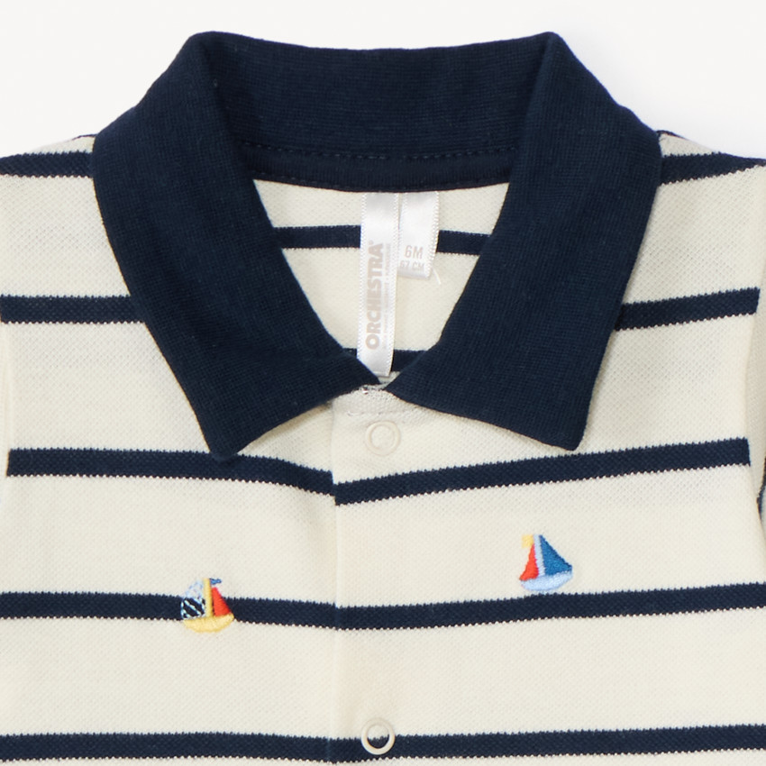 Mono de rayas estilo marinero para bebé niño 