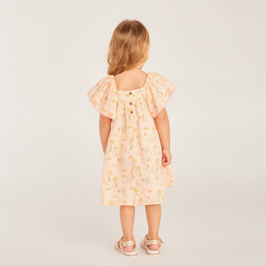 Conjunto de 2 piezas: vestido + diadema de estampado divertido para niña bebé. 