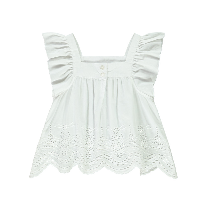 Tunique manches courtes brodée pour fille 