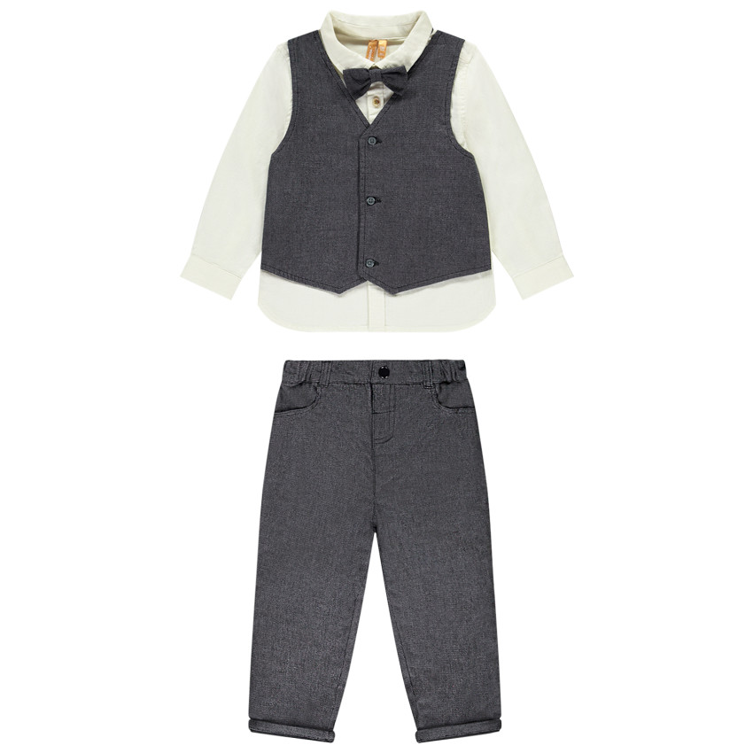 Conjunto de pantalón + camisa con pajarita para bebé niño 