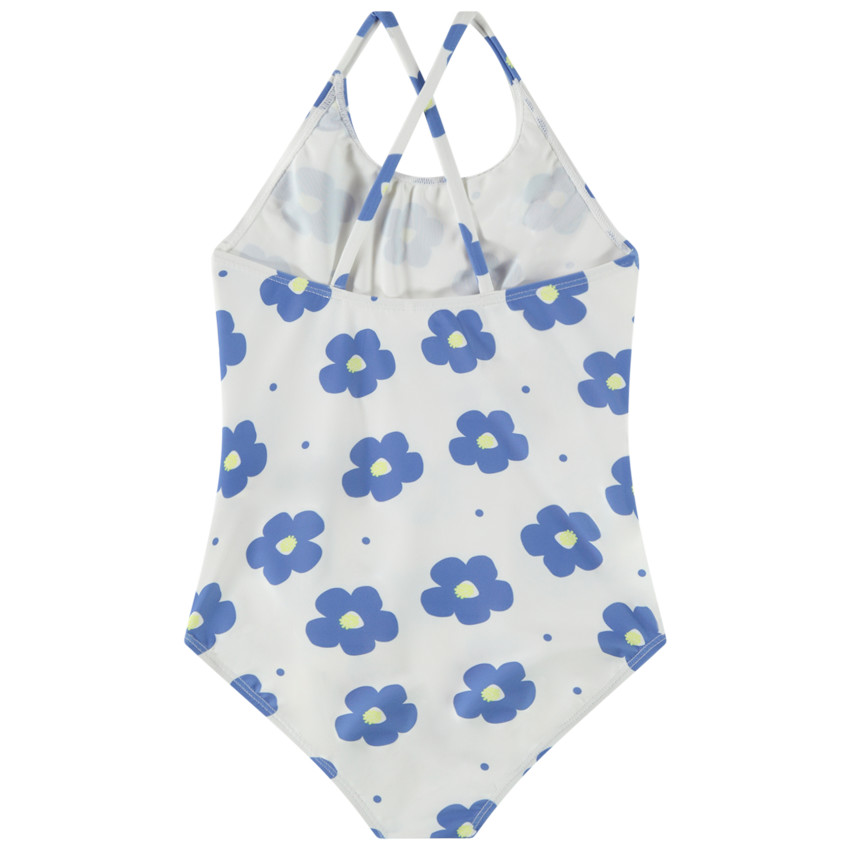 Bañador de una pieza con aberturas y estampado de flores para niña 
