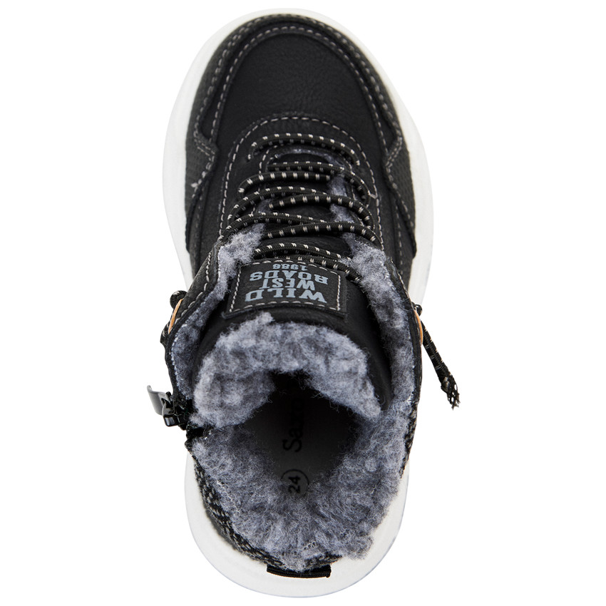 Botines forrados con cordones elásticos y cremallera para niño 