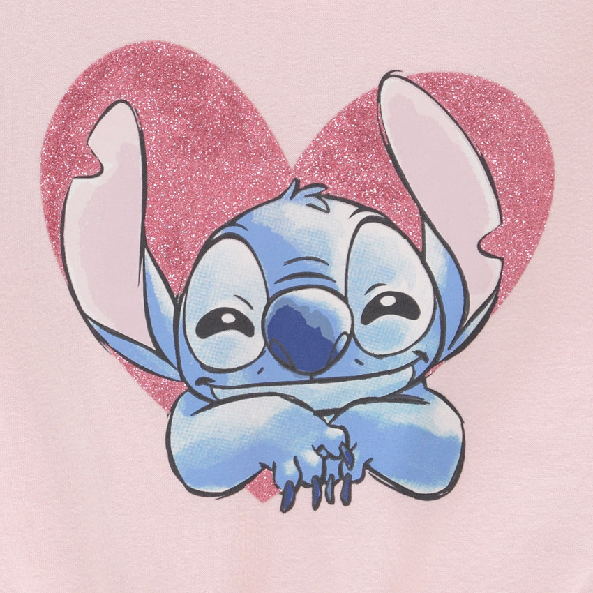 Sudadera oversize con estampado brillante de Stitch Disney para bebé niña 