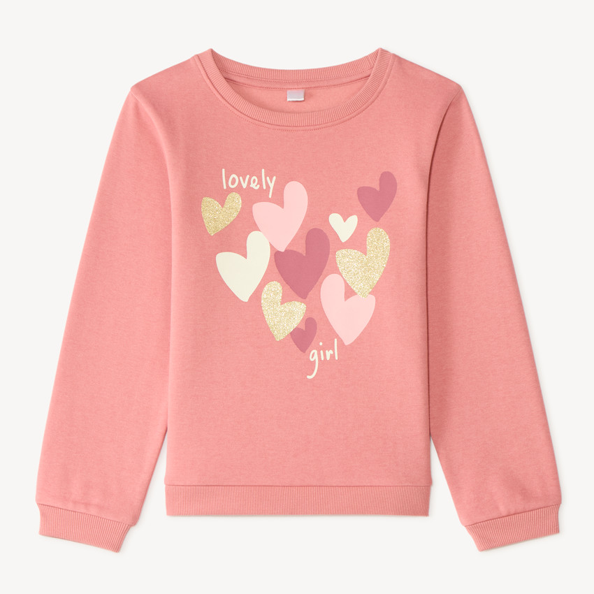Sudadera de felpa con estampado brillante niña 