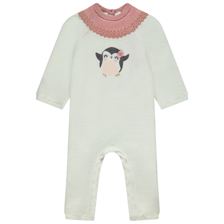 Combinaison longue en tricot jacquard pour bébé fille 