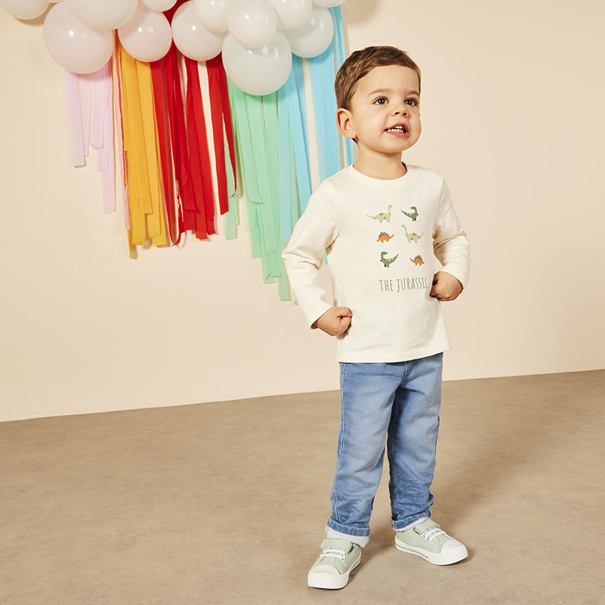 Pantalón recto con cintura elástica para bebé niño 