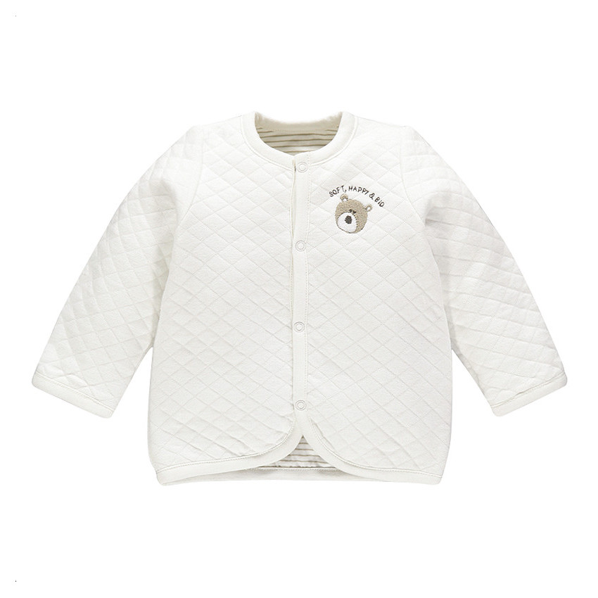 Chaleco reversible de algodón bio liso con estampado 