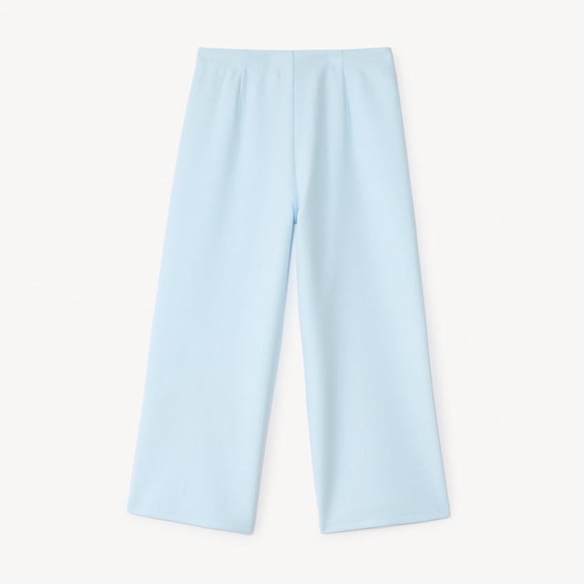 Pantalón amplio con pinzas y flor bordada para niña 