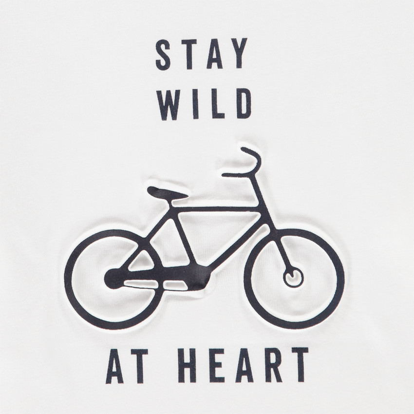 Camiseta de manga larga para niño en algodón con print de bicicleta en relieve Main Camiseta de manga larga para niño en algodón con print de bicicleta en relieve