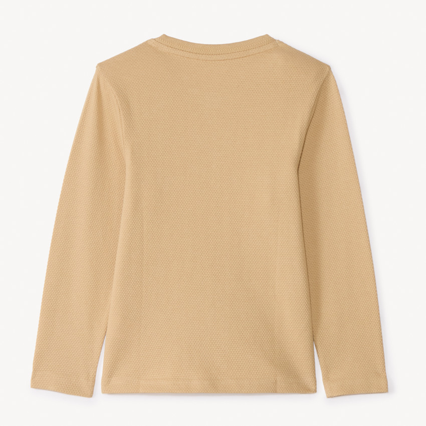 Camiseta de manga larga lisa con cuello tunecino para niño 