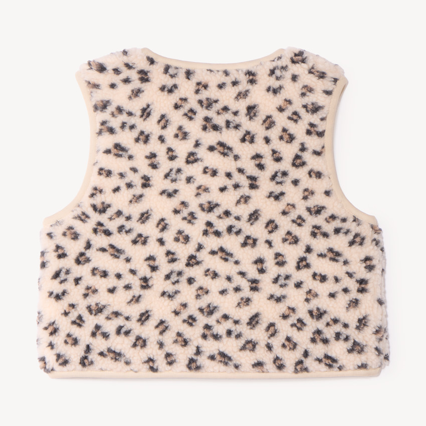 Chaleco sin mangas para niña con estampado de leopardo 