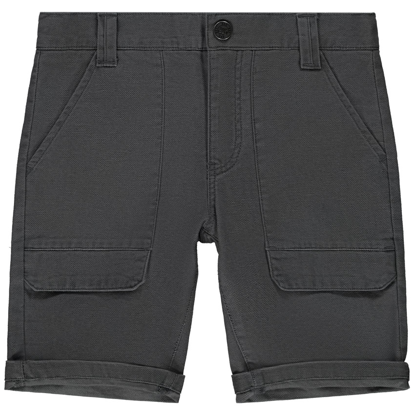 Bermudas lisas con apliques y solapas para niño 