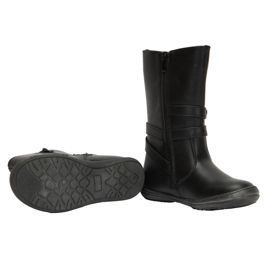 Botines de niña con cremallera y tiras con corazones 