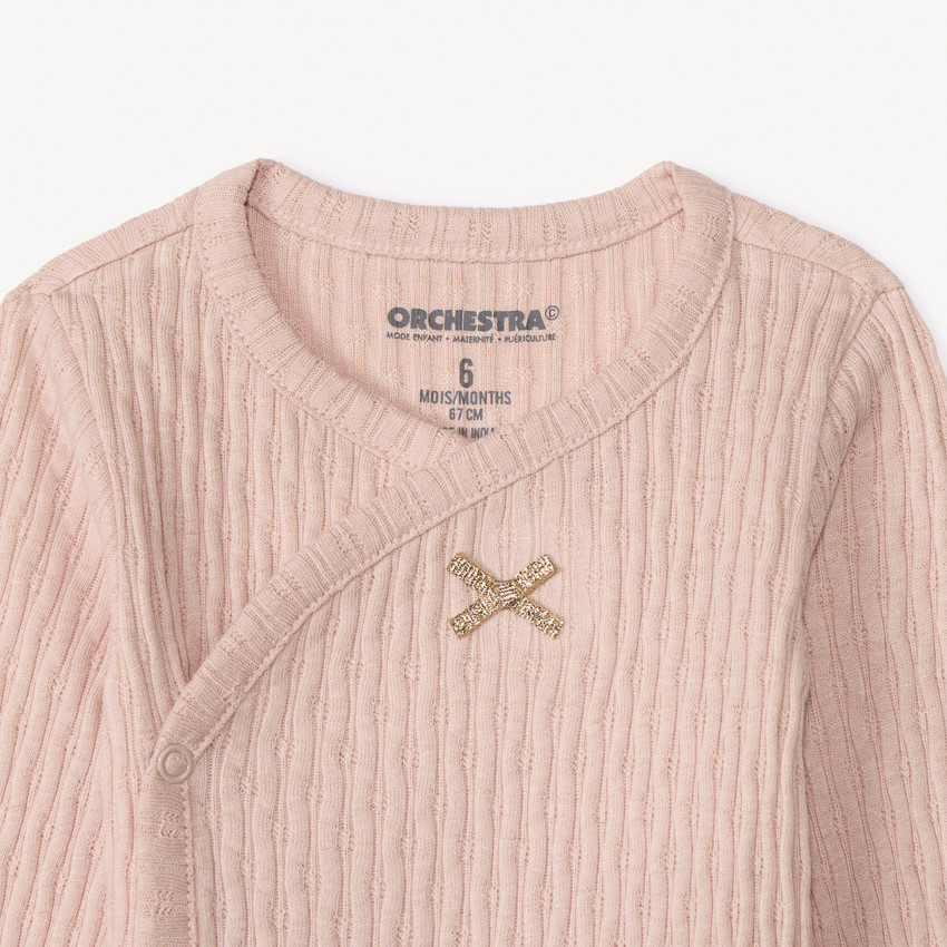 Pack de 5 bodies de manga larga con estampado de cervatillos para bebé niña con aperturas diferentes según la edad 