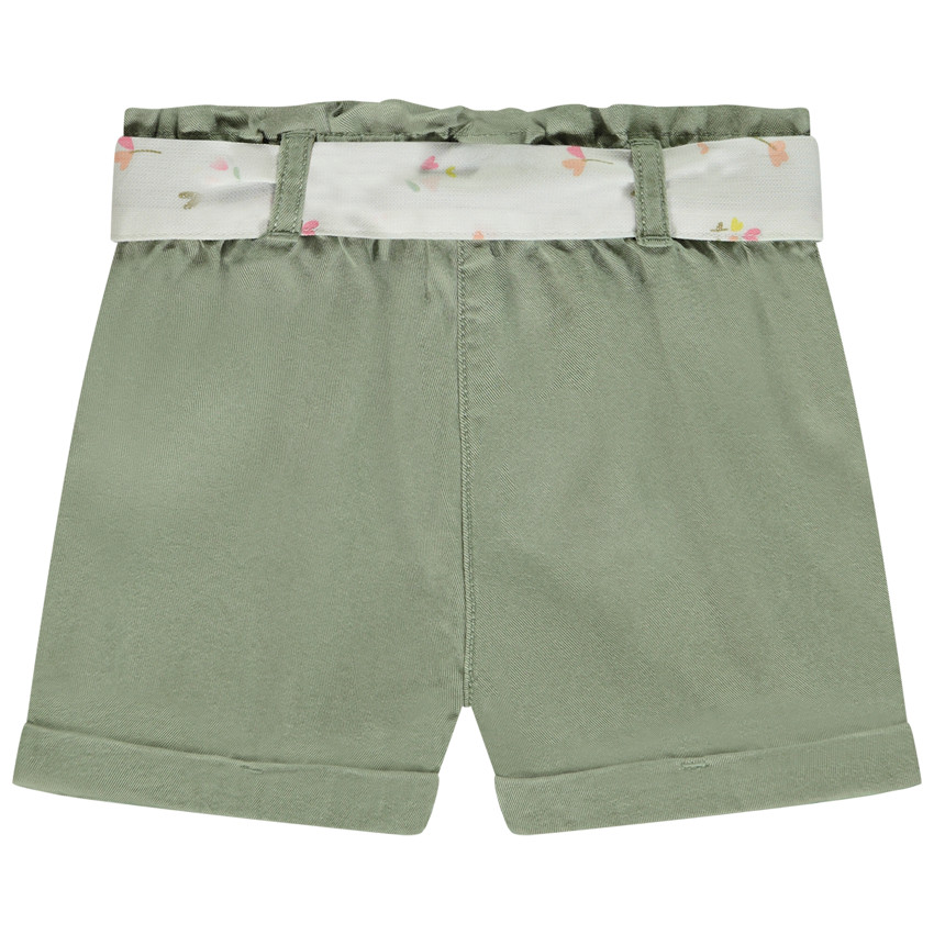 Short de tela con cinturón para anudar para bebé niña 