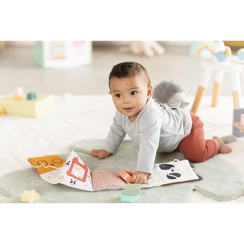 Libro de tela desplegable para bebés - Animales Étnicos 