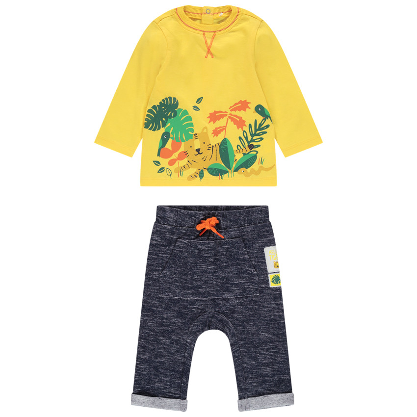 Conjunto camiseta estampado jungle y pantalon chiné con bolsillo   Additional Conjunto camiseta estampado jungle y pantalon chiné con bolsillo