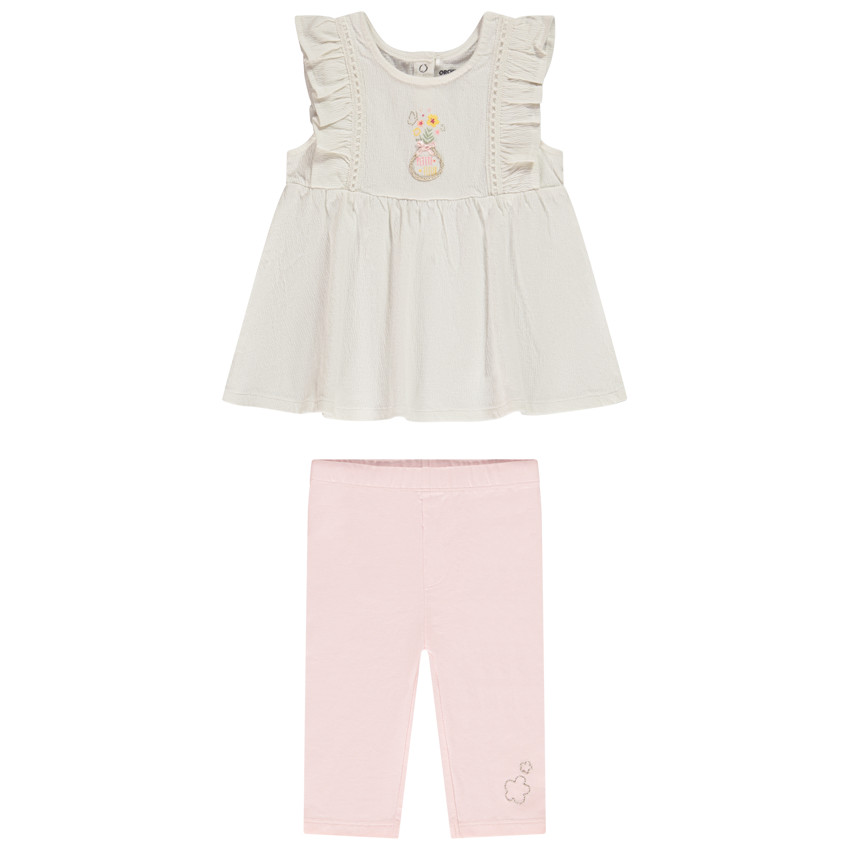 Ensemble en jersey tunique brodée + caleçon pour bébé fille  Additional Ensemble en jersey tunique brodée + caleçon pour bébé fille
