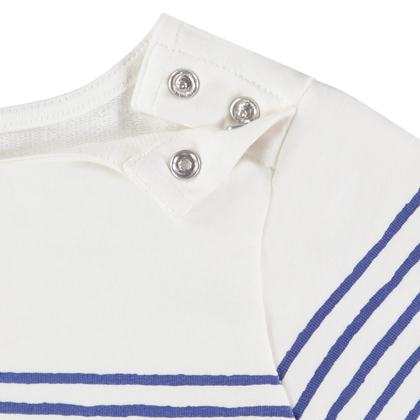 Marinera de rayas que contrastan y estrellas de lentejuelas rosas 