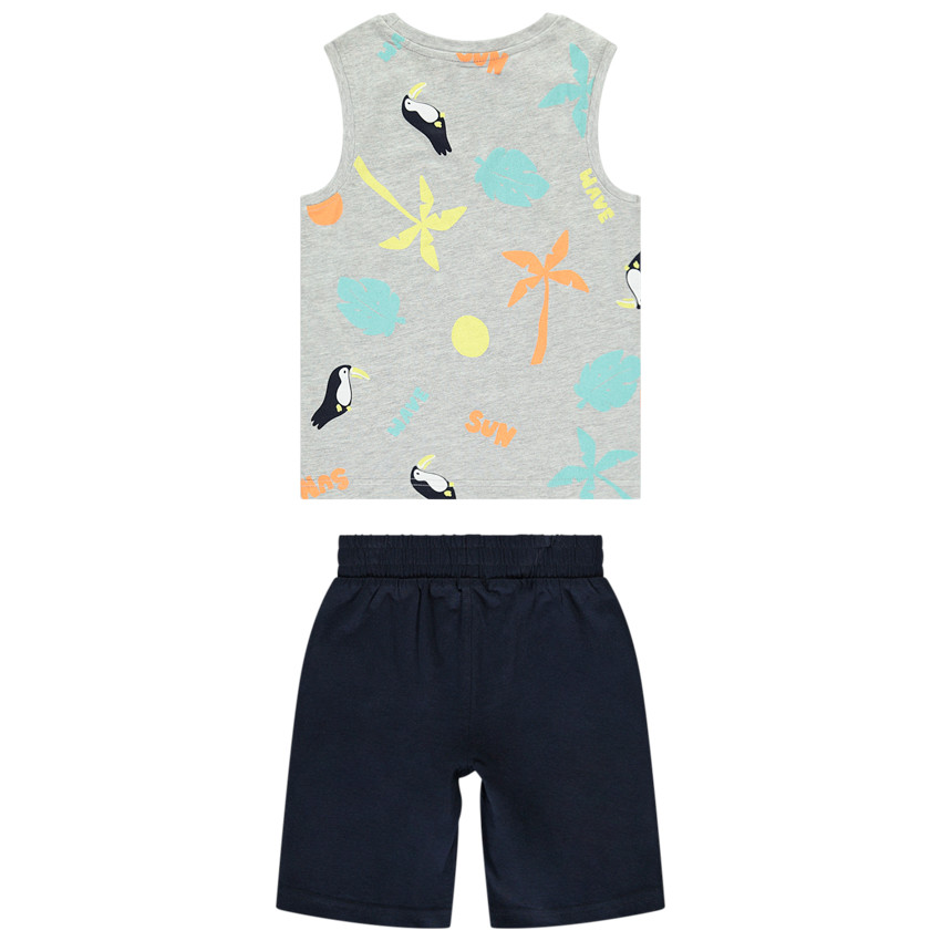 Conjunto de 2 piezas con camiseta sin mangas estampada para niño 