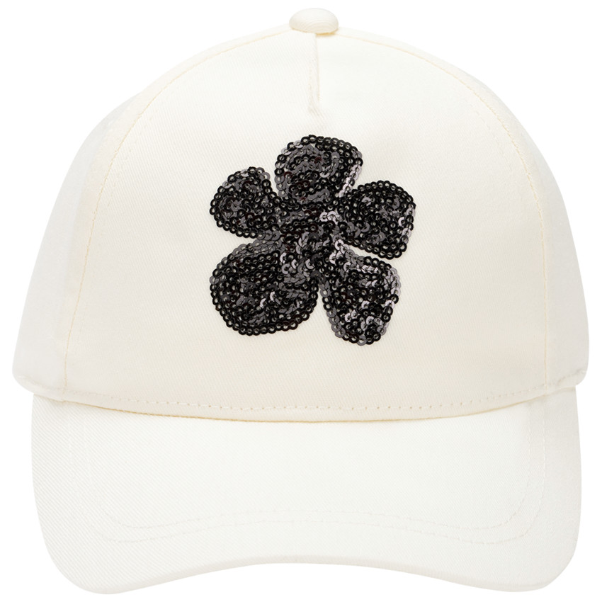 Gorra con estampado de hibisco y lentejuelas para niña 