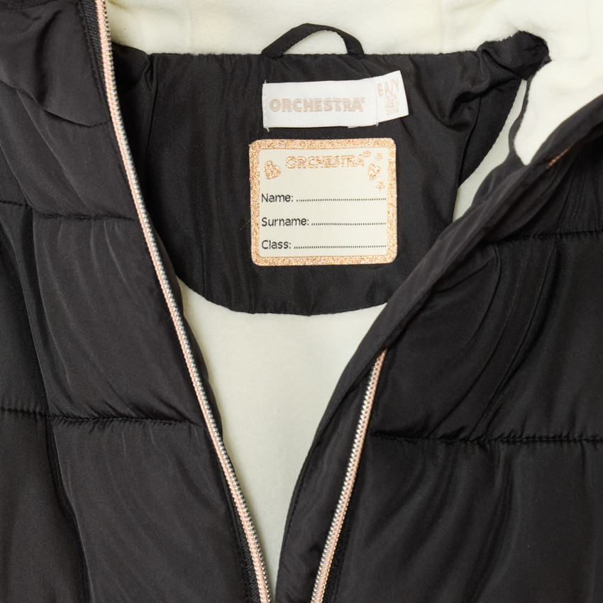 Plumífero acolchado con forro micropolar para niña 