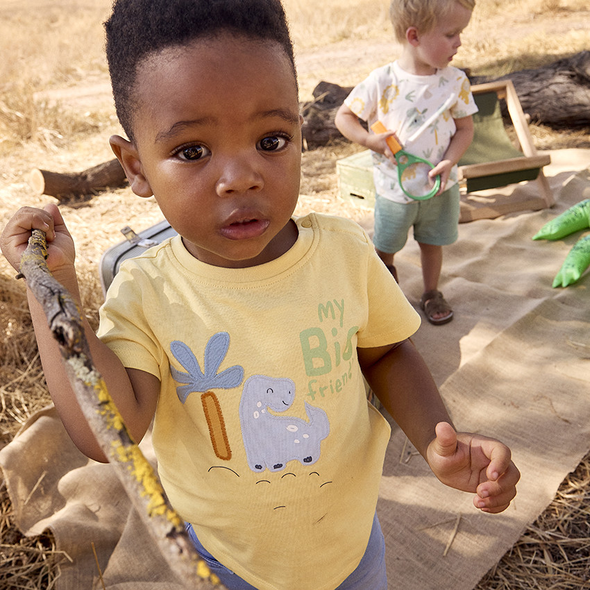 Camiseta manga corta motivo fantasía dinosaurio para bebé niño 