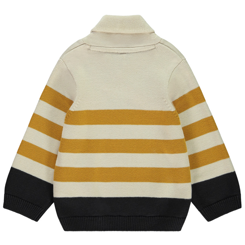 Jersey de rayas de manga larga con cuello cruzado para niño 