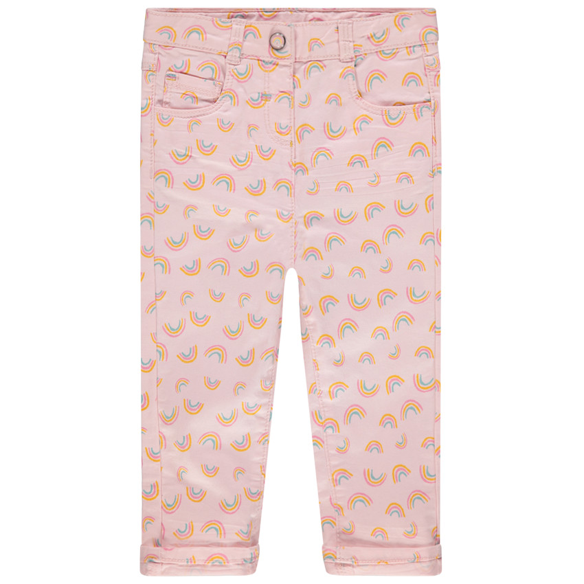 Pantalón slim con estampado de arcoíris all over 