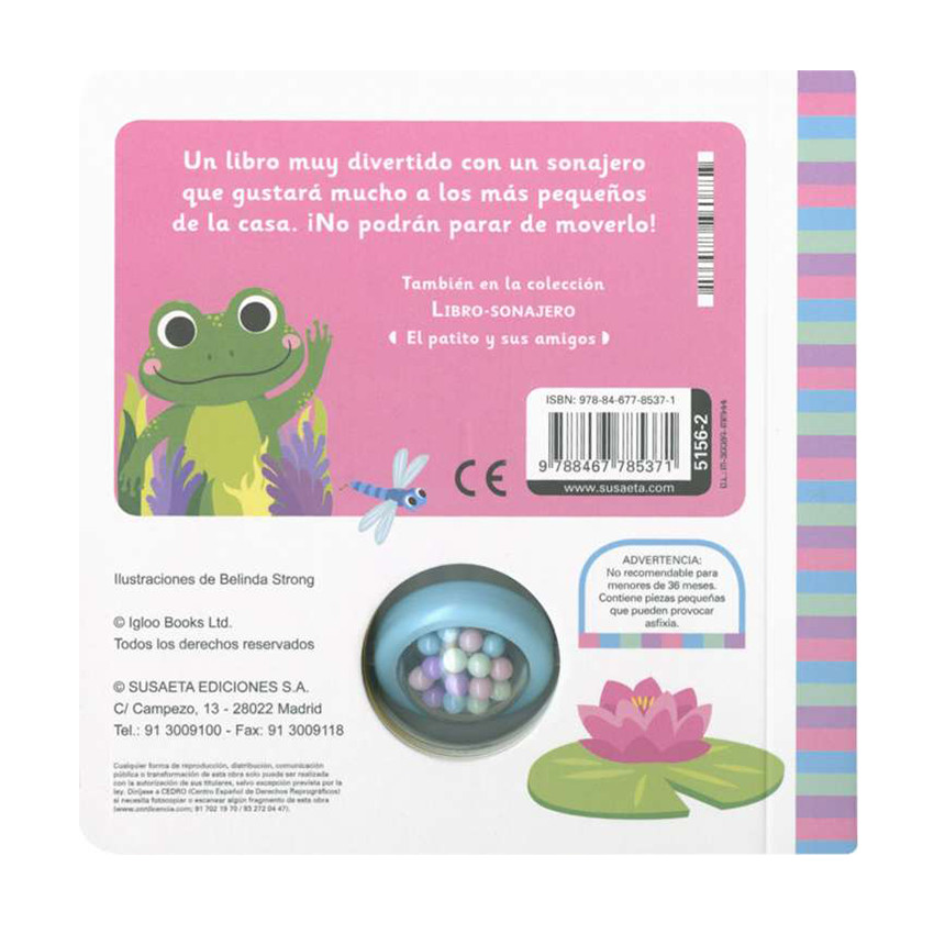 Libro con sonajero La ranita y sus amigos +0 años 