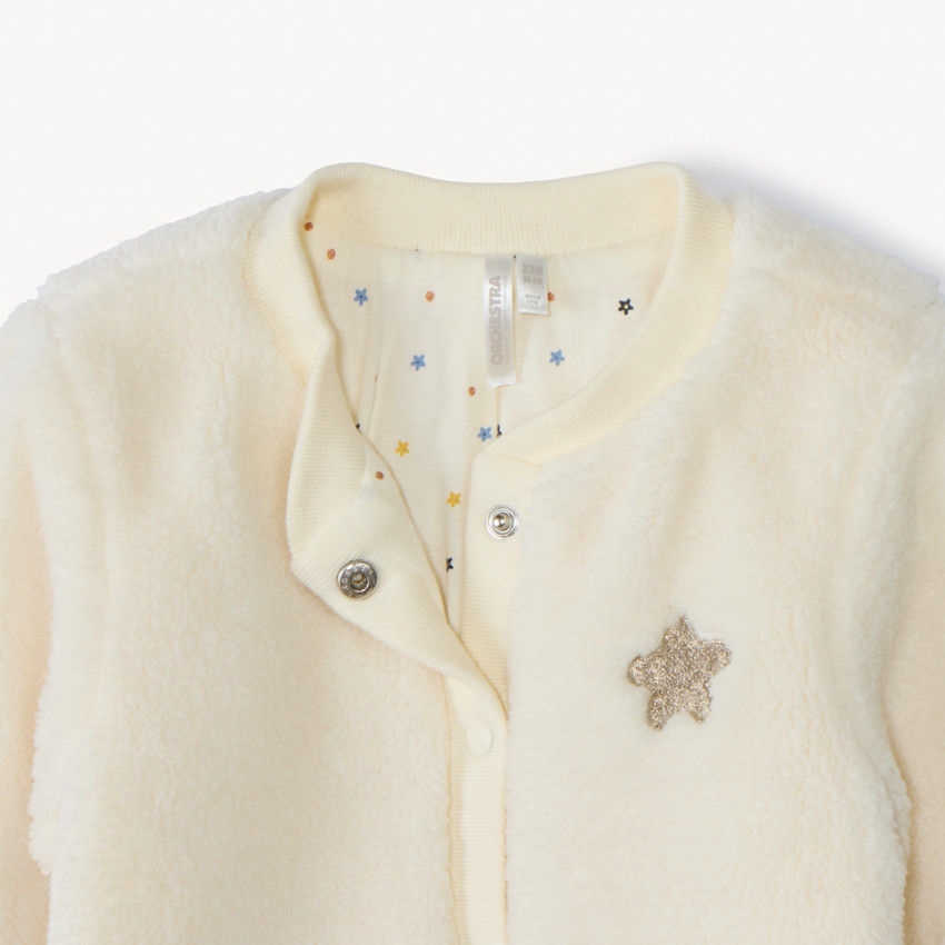 Chaqueta de sherpa con estrella dorada para bebé niña 