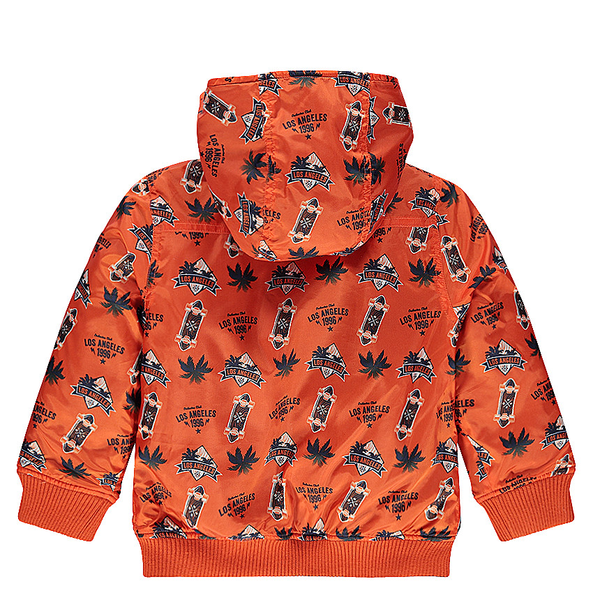 Cortavientos reversible con capucha extraíble estampado/liso 