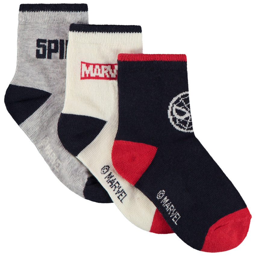 Pack de 3 pares de calcetines Spider-Man Marvel para niño 