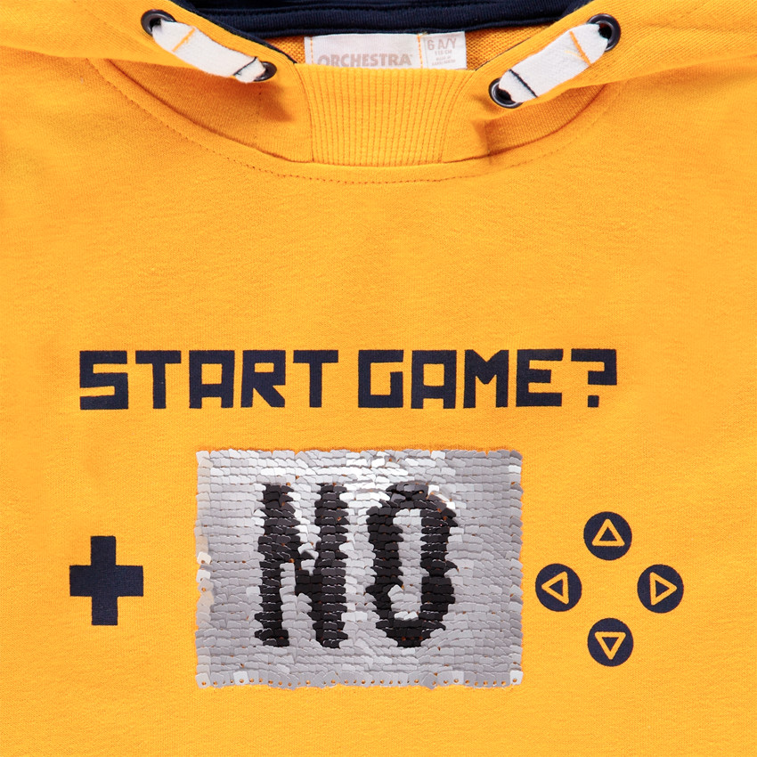 Sudadera con capucha motivo mensaje con lentejuelas 