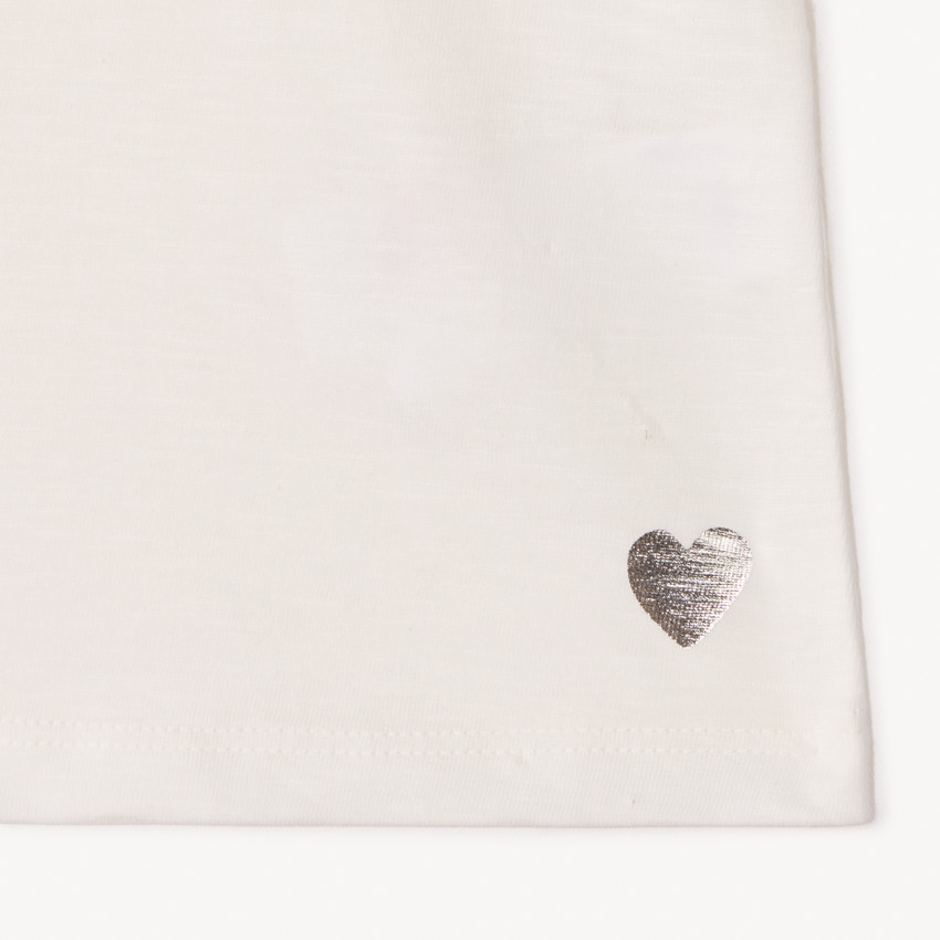Pack de 3 camisetas de manga corta con estampado de corazones niña 