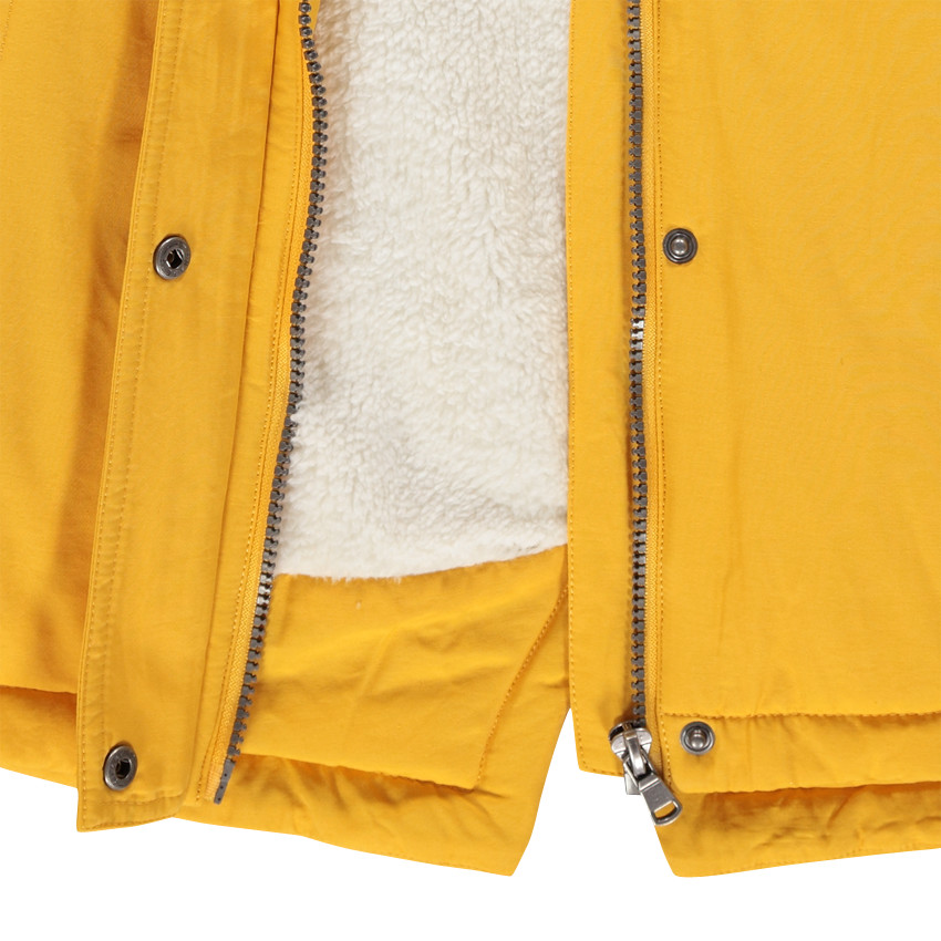 Parka con forro de tela sherpa con capucha desmontable 