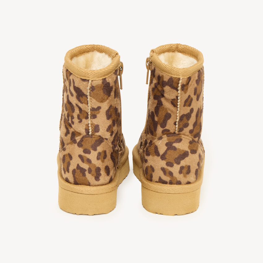 Botín forrado de niña con estampado de leopardos 