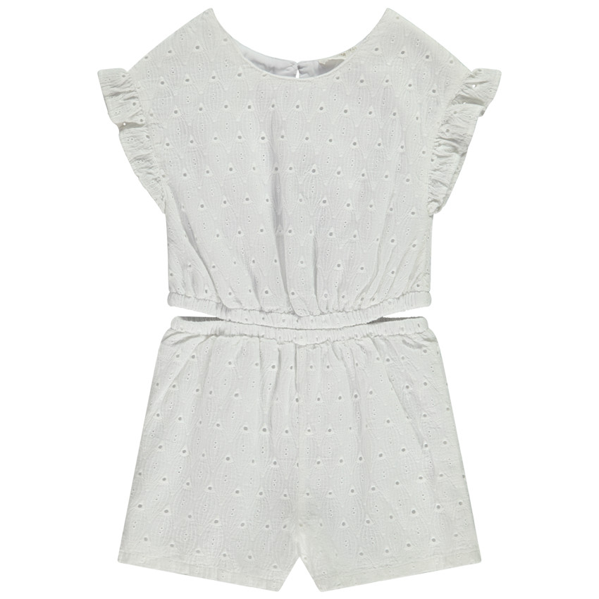 Combishort en bordado inglés con cintura calada para niña  Additional Combishort en bordado inglés con cintura calada para niña