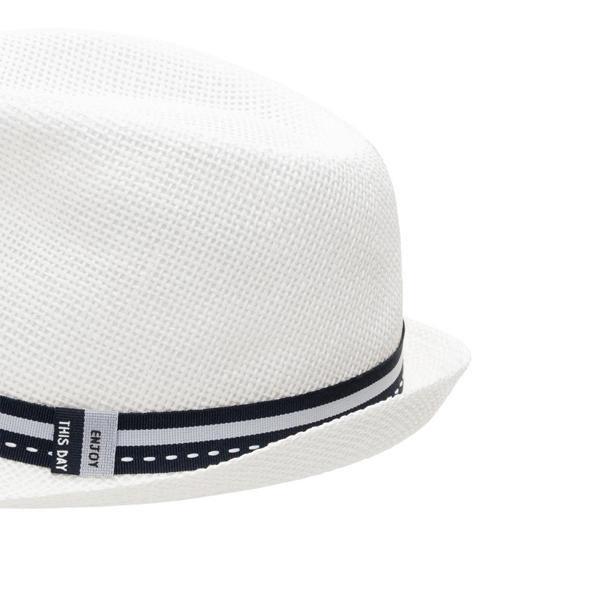 Borsalino efecto paja con cinta de rayas 