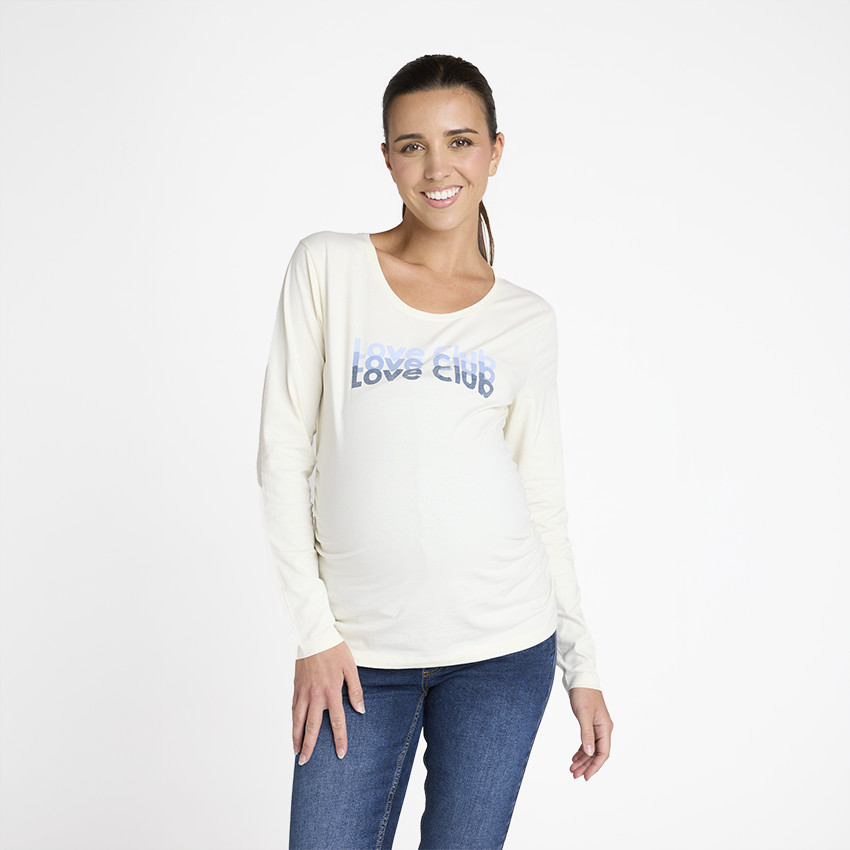 Camiseta premamá de manga larga con estampado Love Club 