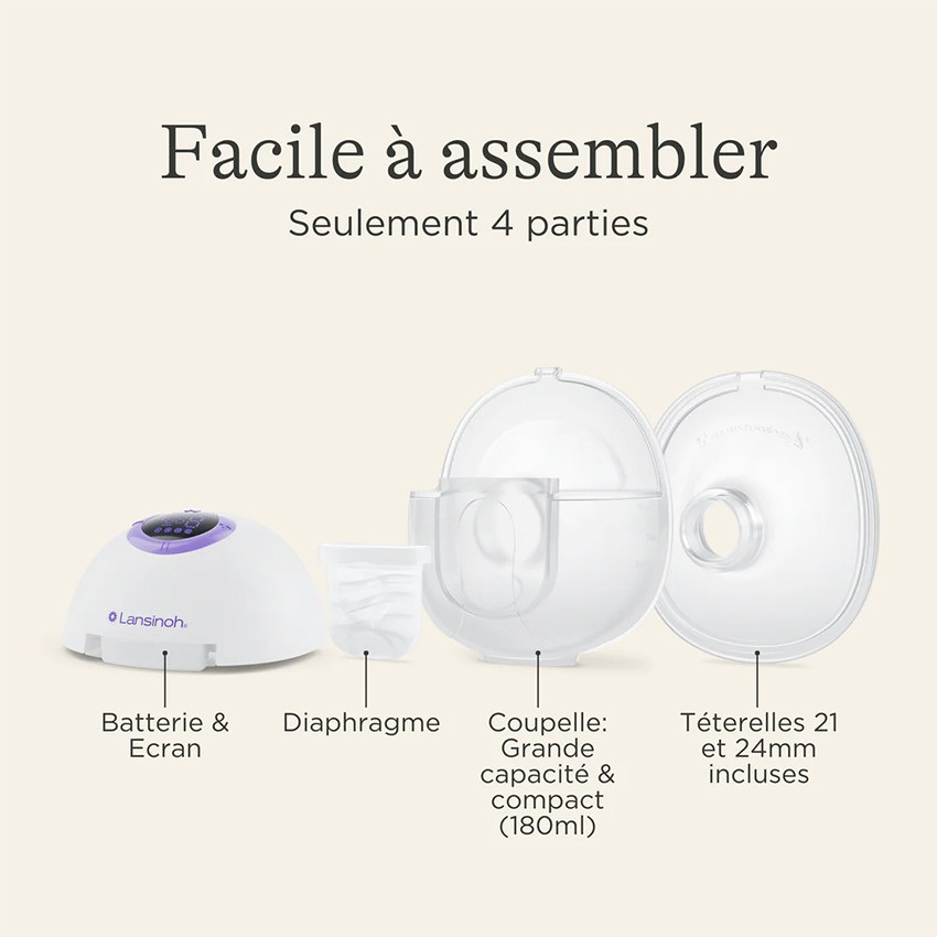 Tire lait électrique simple mains libres Blanc 