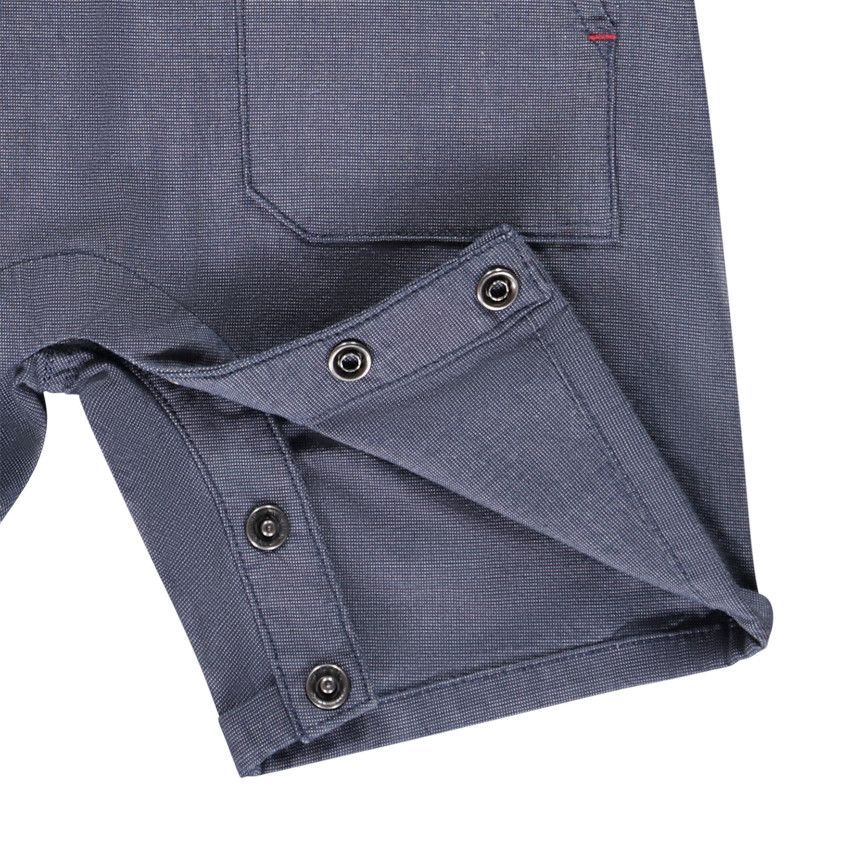 Peto corto de tela lisa con bordado para bebé niño 