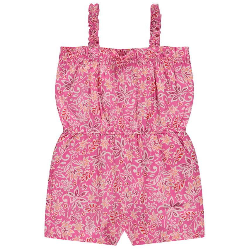 Combishort fluido estampado floral para niña 