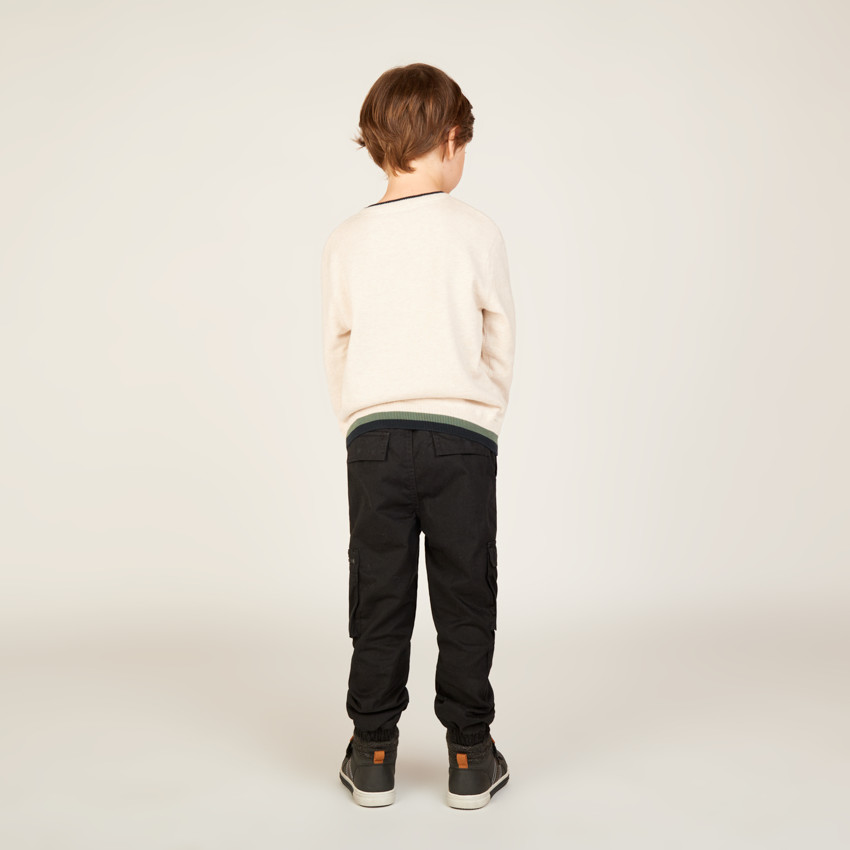 Pull en tricot printé doublé velours pour garçon 