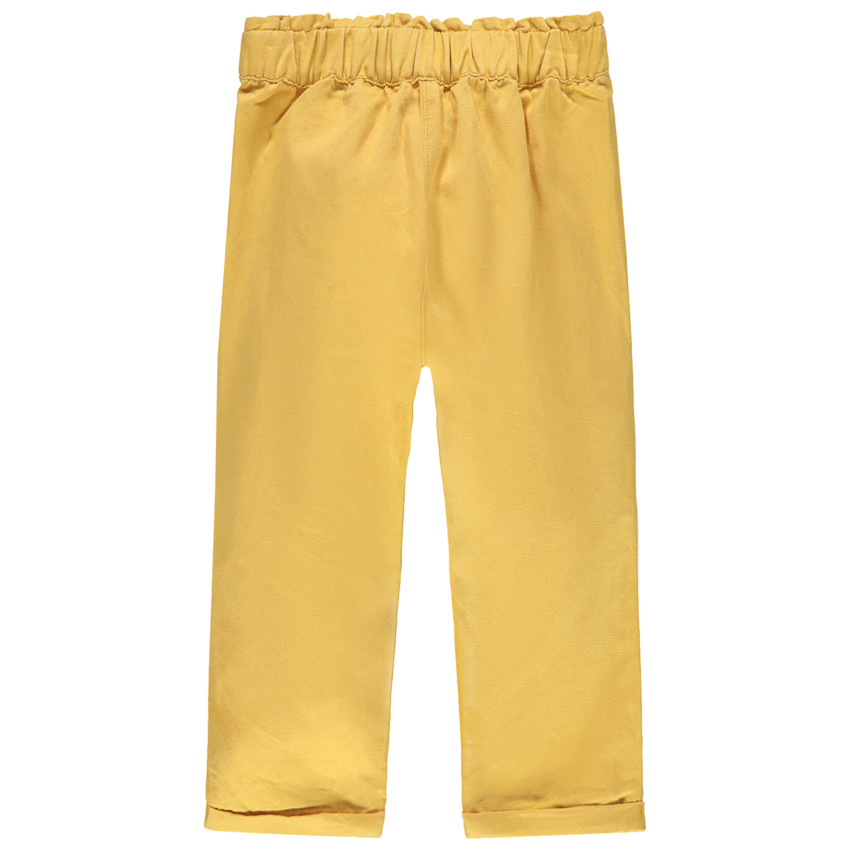 Pantalon fluide en tencel à coeurs brodés 