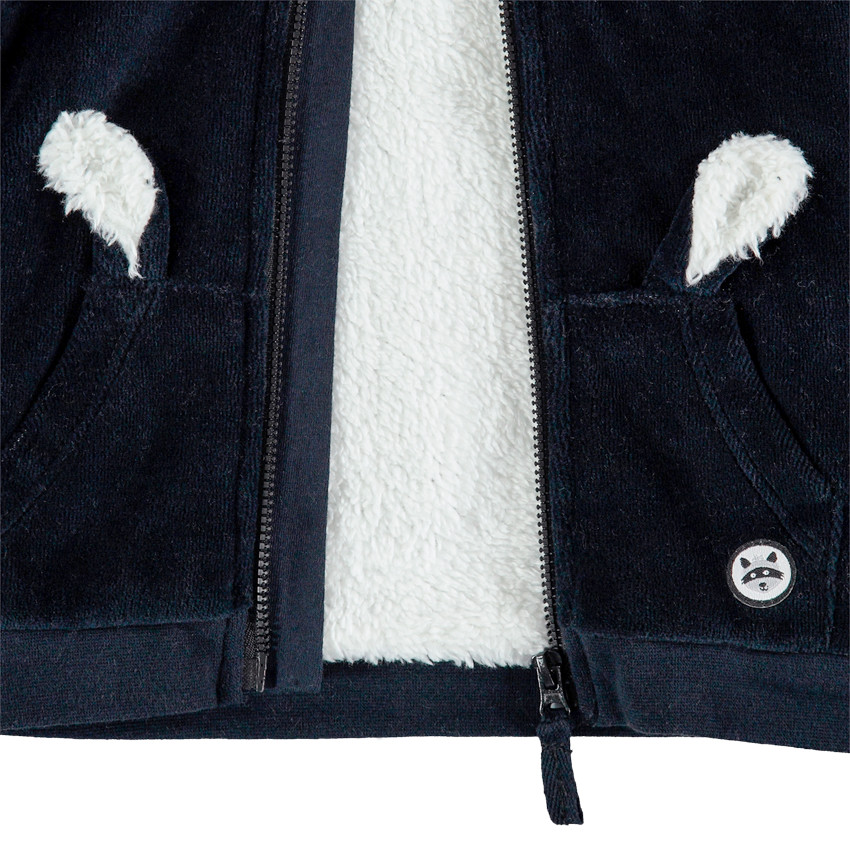 Chaqueta con capucha de terciopelo con forro de borreguillo  Additional Chaqueta con capucha de terciopelo con forro de borreguillo