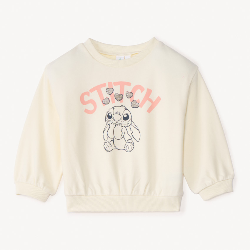 Sudadera oversized con estampado de Stitch de Disney para niña. 